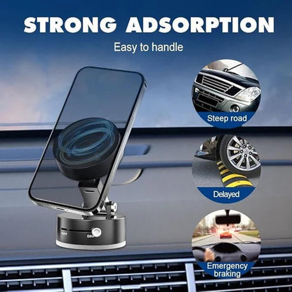 PowerLock Magnetic Suction Phone Holder – Foldable & 360° Adjustable