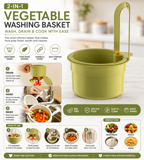 SmartDrain Kitchen Sink Strainer Basket – Easy Food Waste Separation