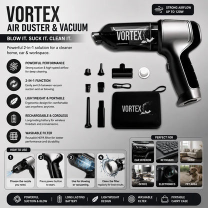 TurboClean Cordless Car Vacuum – Powerful Deep Cleaning